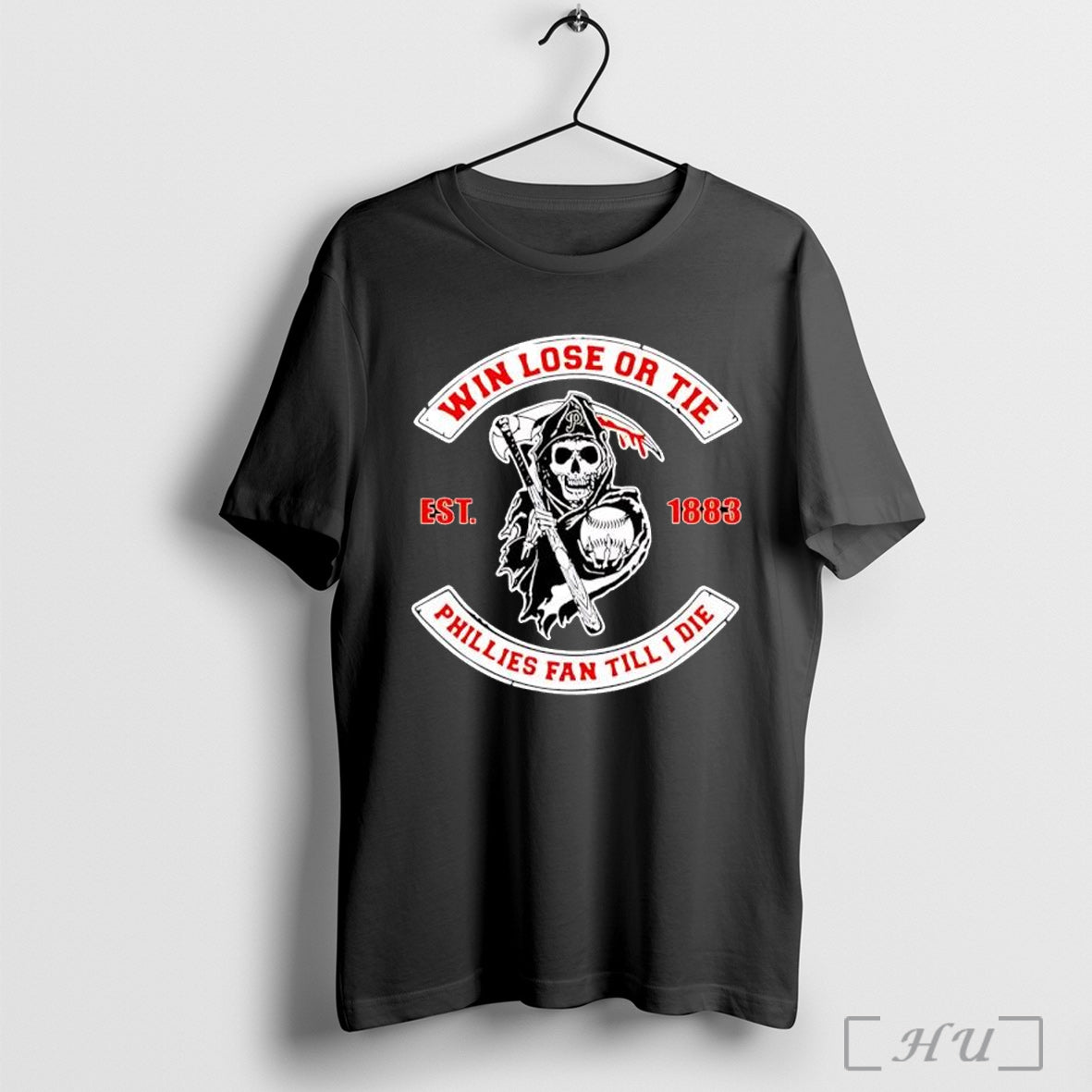 Officials Win Lose Or Tie Phillies Fan Till I Die - Adult & Kids T-Shirts, Sweatshirts & Hoodies apparel design preview 1