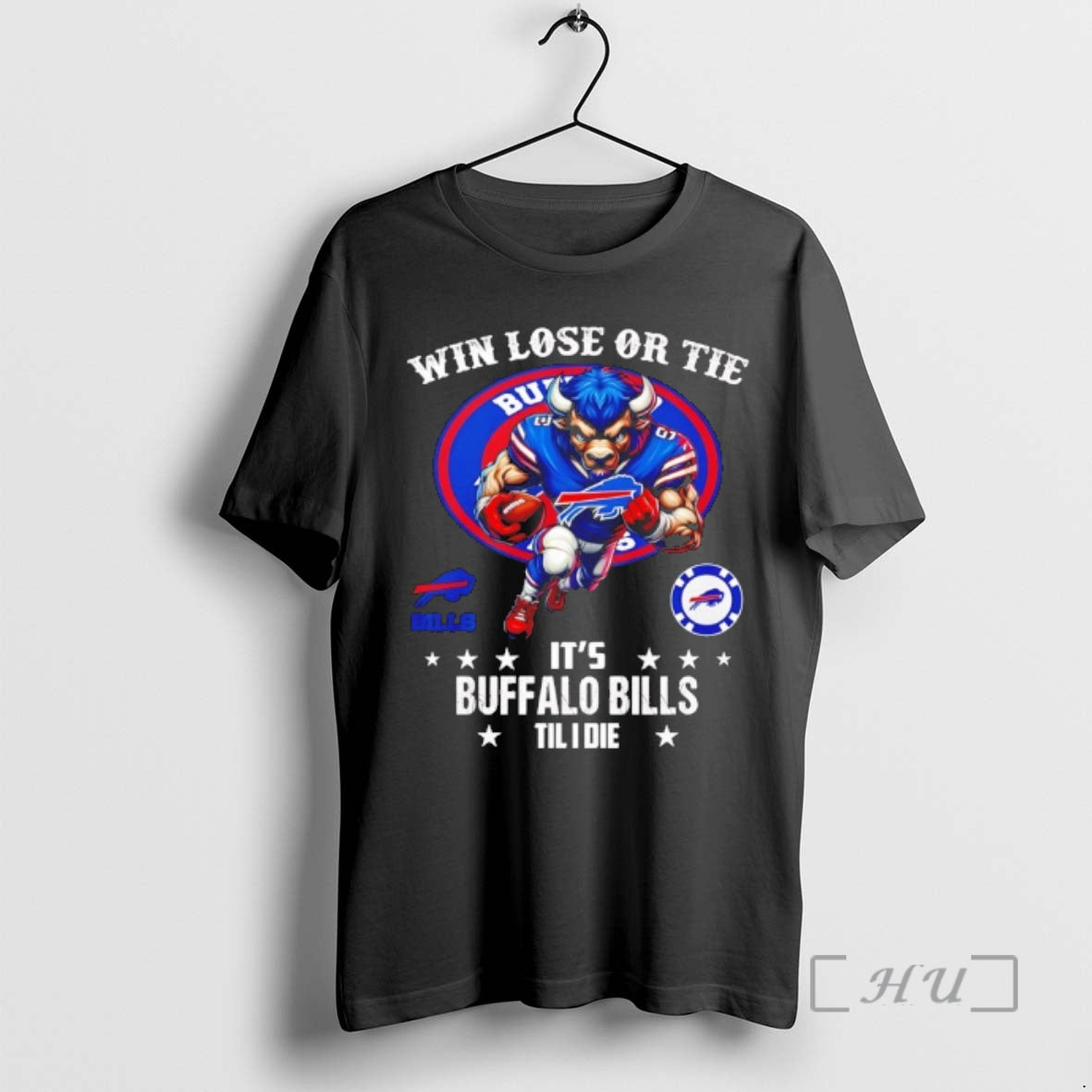Officials Win Lose Or Tie Bills Fan Til I Die Mascot - Adult & Kids T-Shirts, Sweatshirts & Hoodies apparel design preview 1