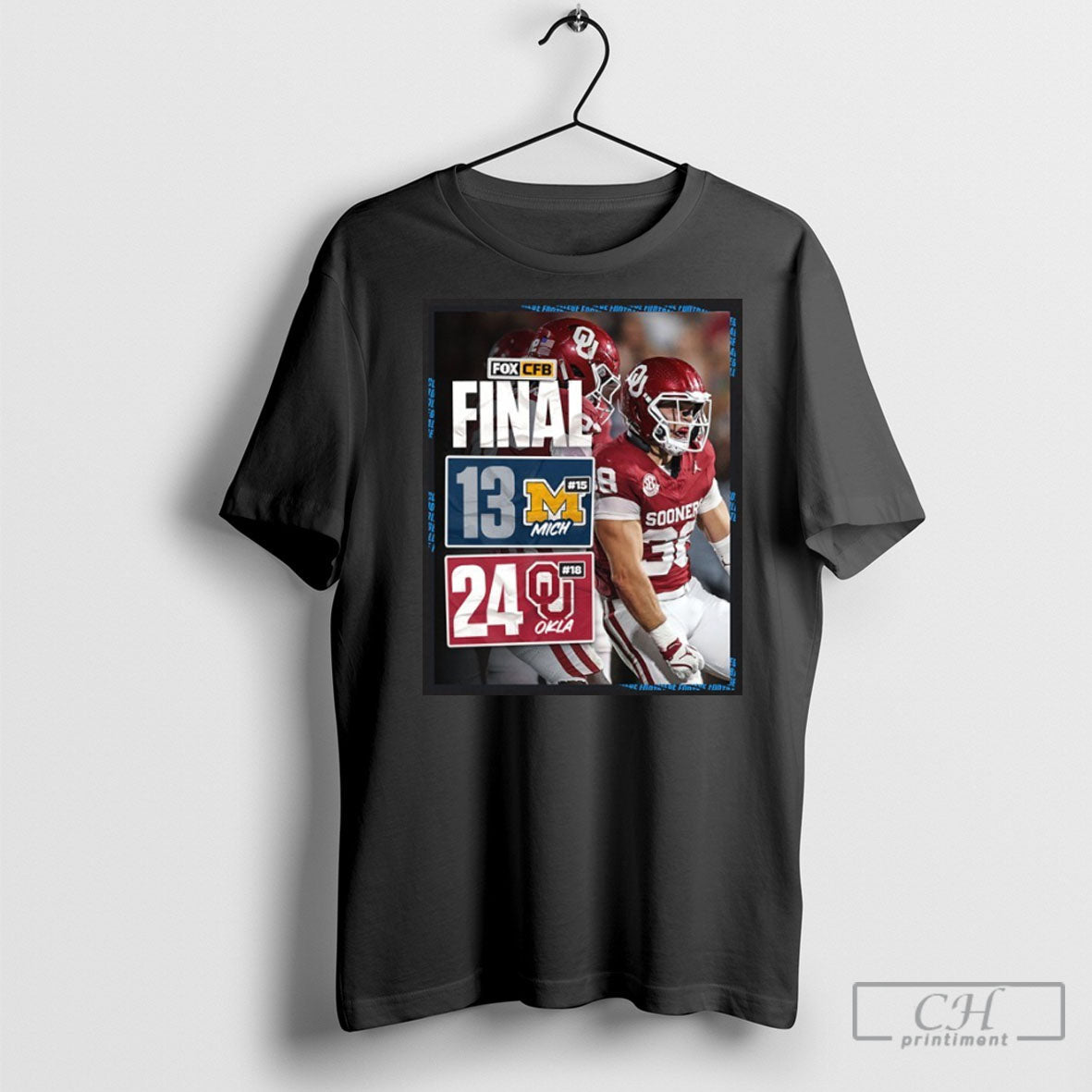 Oklahoma Sooners Win 24 13 Michigan Poster - Adult & Kids T-Shirts, Sweatshirts & Hoodies apparel design preview 1