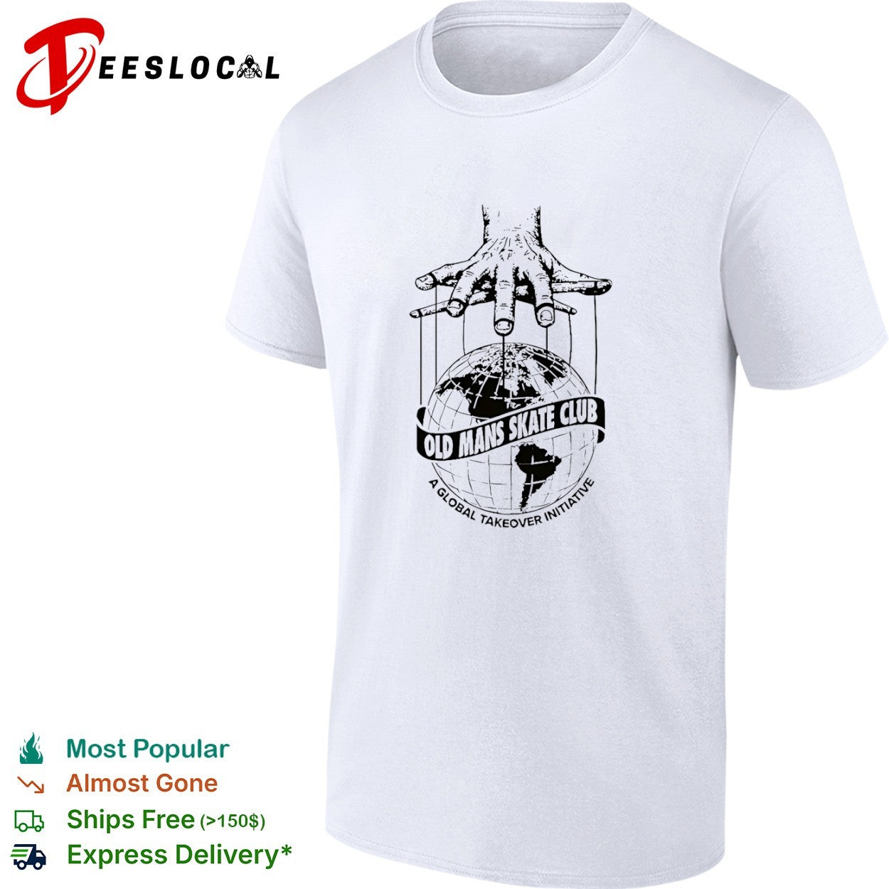 Old Mans Skate Club A Global Takeover Initiative - Adult & Kids T-Shirts, Sweatshirts & Hoodies apparel design preview 1