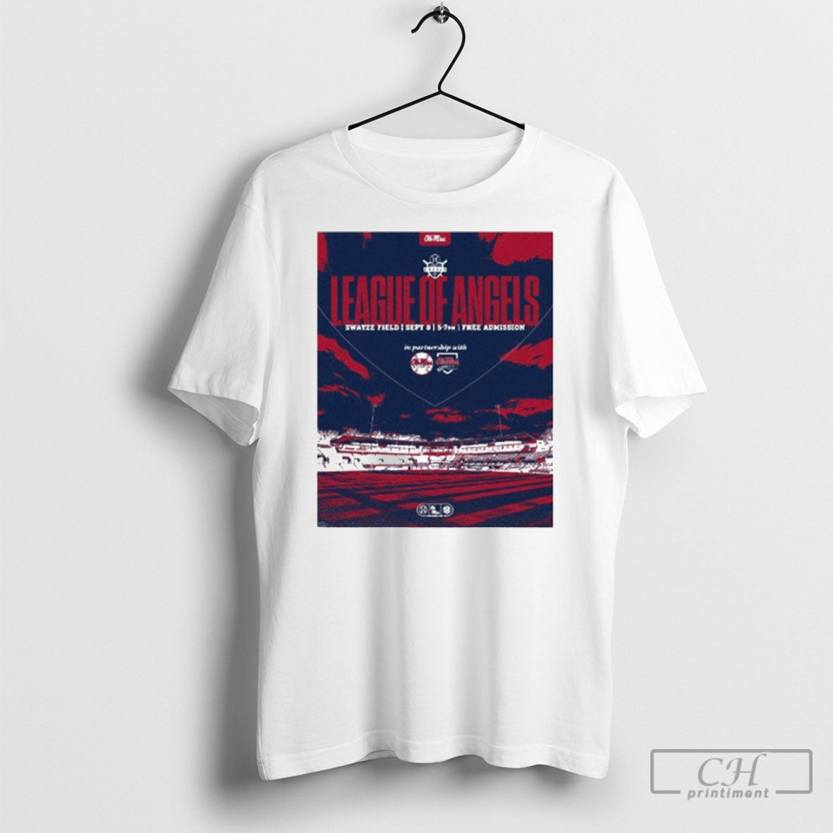 Ole Miss Baseball And Softball League Of Angels - Adult & Kids T-Shirts, Sweatshirts & Hoodies apparel design preview 1