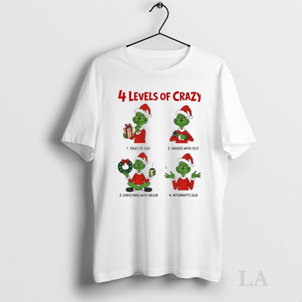 Original 4 Levels Of Crazy Grinch Christmas With - Adult & Kids T-Shirts, Sweatshirts & Hoodies apparel design preview 1
