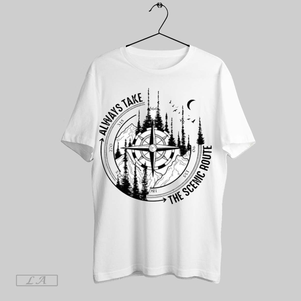 Original Always Take The Scenic Route Hiking Compass - Adult & Kids T-Shirts, Sweatshirts & Hoodies apparel design preview 1