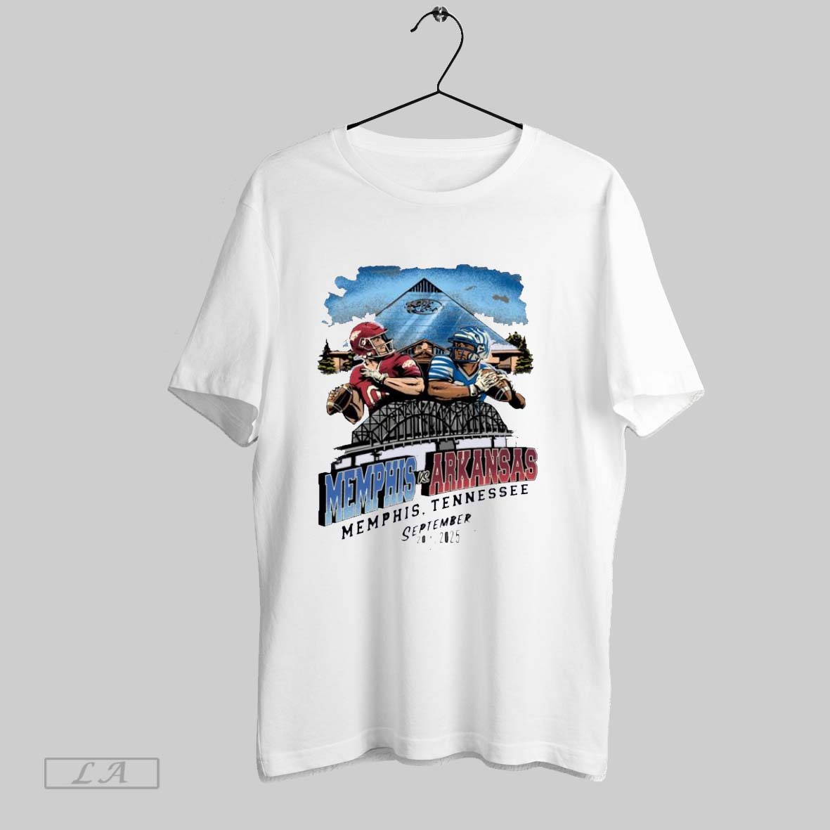 Original Arkansas Vs Memphis Game Day 2025 September - Adult & Kids T-Shirts, Sweatshirts & Hoodies apparel design preview 1