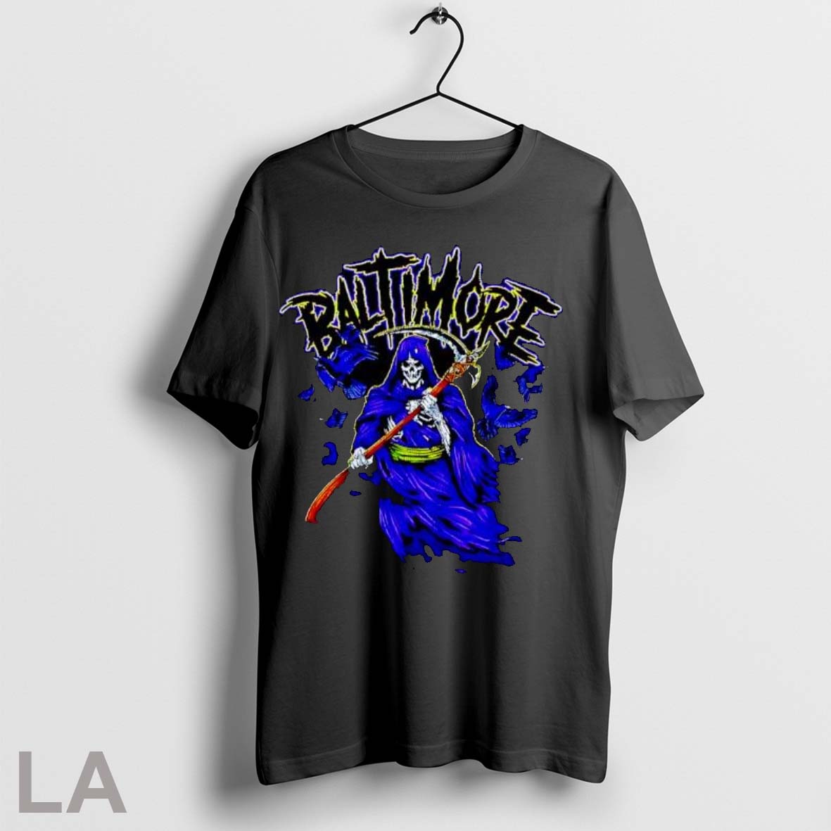 Original Baltimore Ravens Grim Reaper And - Adult & Kids T-Shirts, Sweatshirts & Hoodies apparel design preview 1
