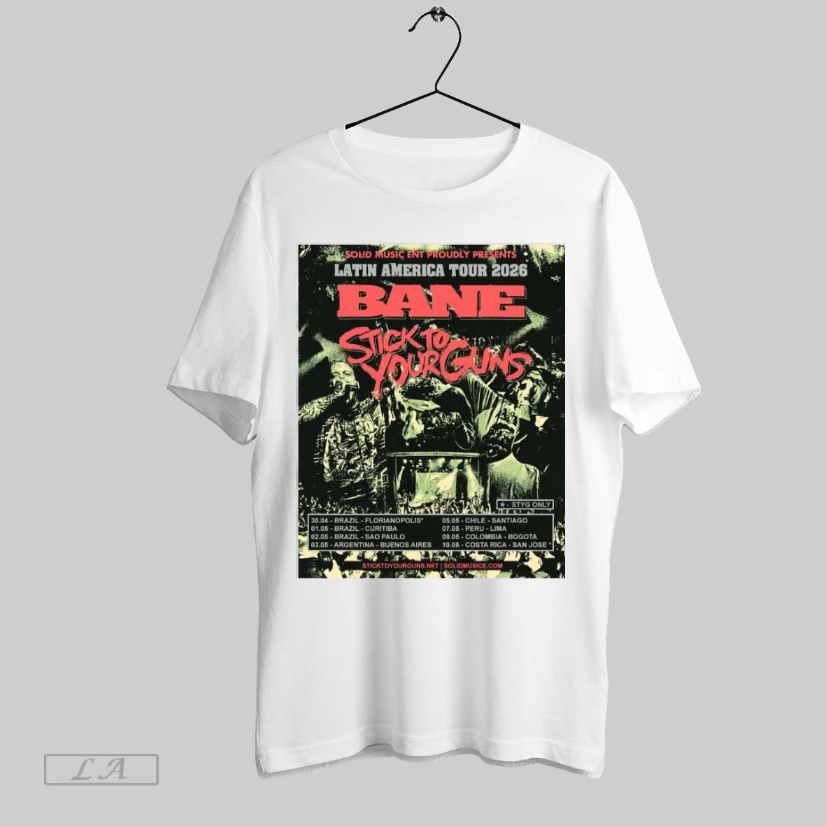 Original Bane Band Latin America Tour 2026 - Adult & Kids T-Shirts, Sweatshirts & Hoodies apparel design preview 1