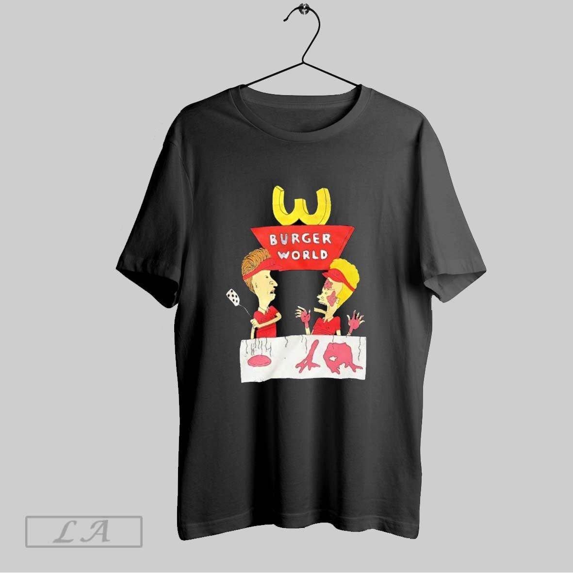 Original Beavis And Butt Head Burger World - Adult & Kids T-Shirts, Sweatshirts & Hoodies apparel design preview 1
