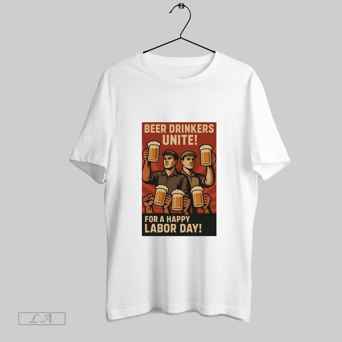 Original Beer Drinkers Unite For A Happy Labor Day - Adult & Kids T-Shirts, Sweatshirts & Hoodies apparel design preview 1