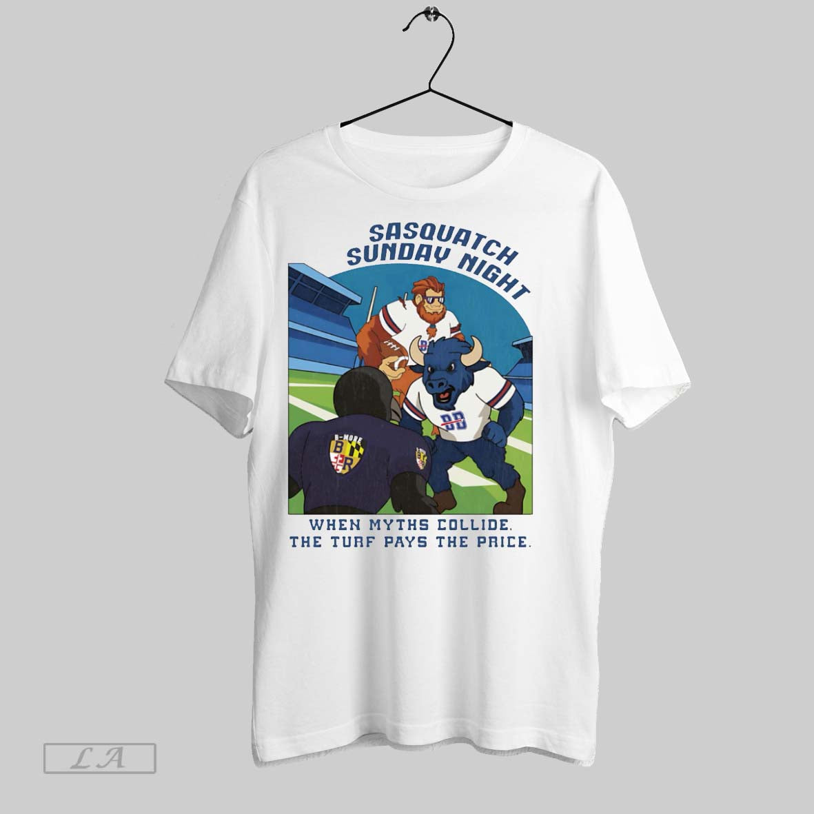 Original Bills Sasquatch Sunday Night When Myths - Adult & Kids T-Shirts, Sweatshirts & Hoodies apparel design preview 1