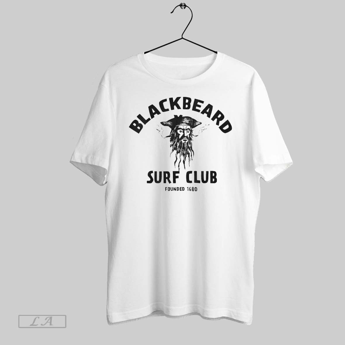 Original Blackbeard Surf Club Founded 1680 - Adult & Kids T-Shirts, Sweatshirts & Hoodies apparel design preview 1