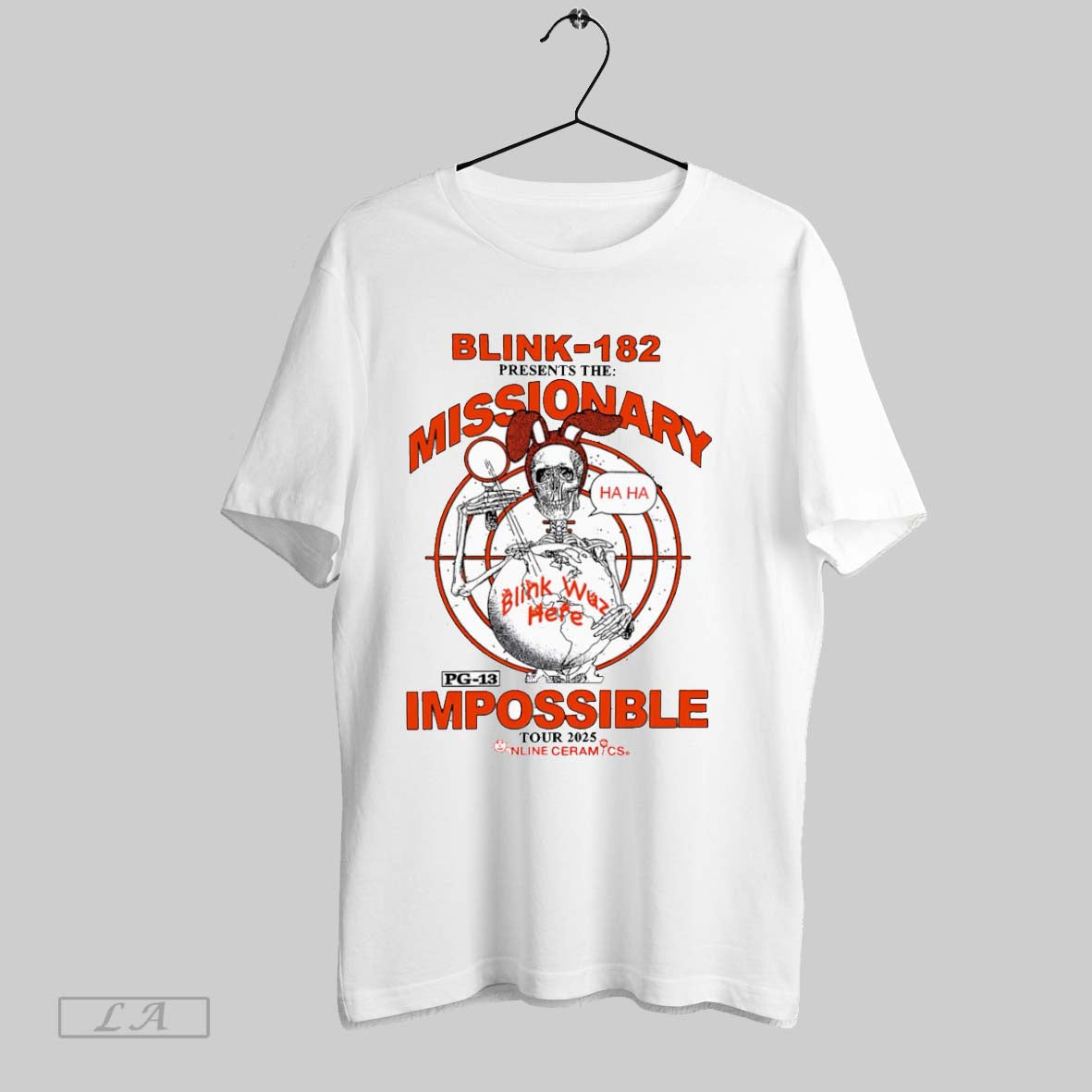 Original Blink 182 Missionary Impossible Tour 2025 - Adult & Kids T-Shirts, Sweatshirts & Hoodies apparel design preview 1