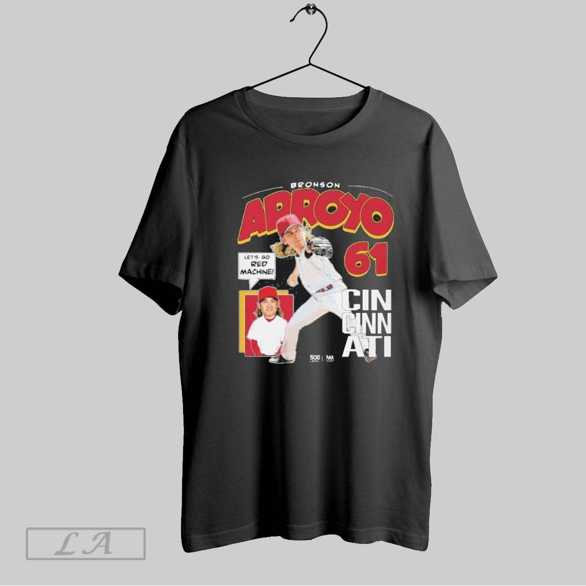 Original Bronson Arroyo Cincinnati Reds Comic Lets Go - Adult & Kids T-Shirts, Sweatshirts & Hoodies apparel design preview 1