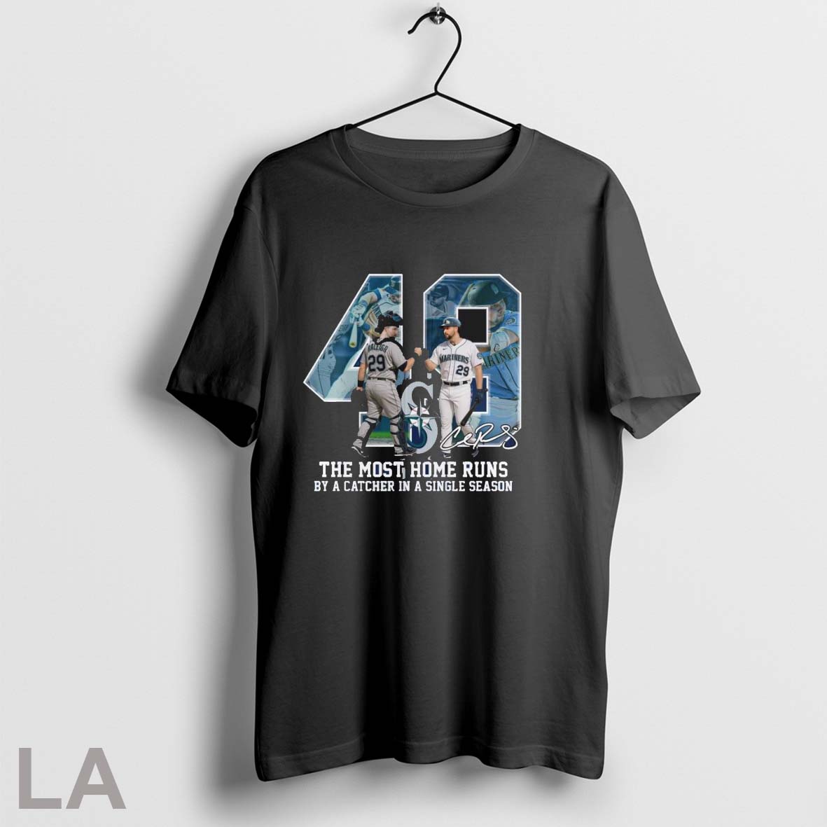 Original Cal Raleigh 49hr The Most Home Runs By A - Adult & Kids T-Shirts, Sweatshirts & Hoodies apparel design preview 1