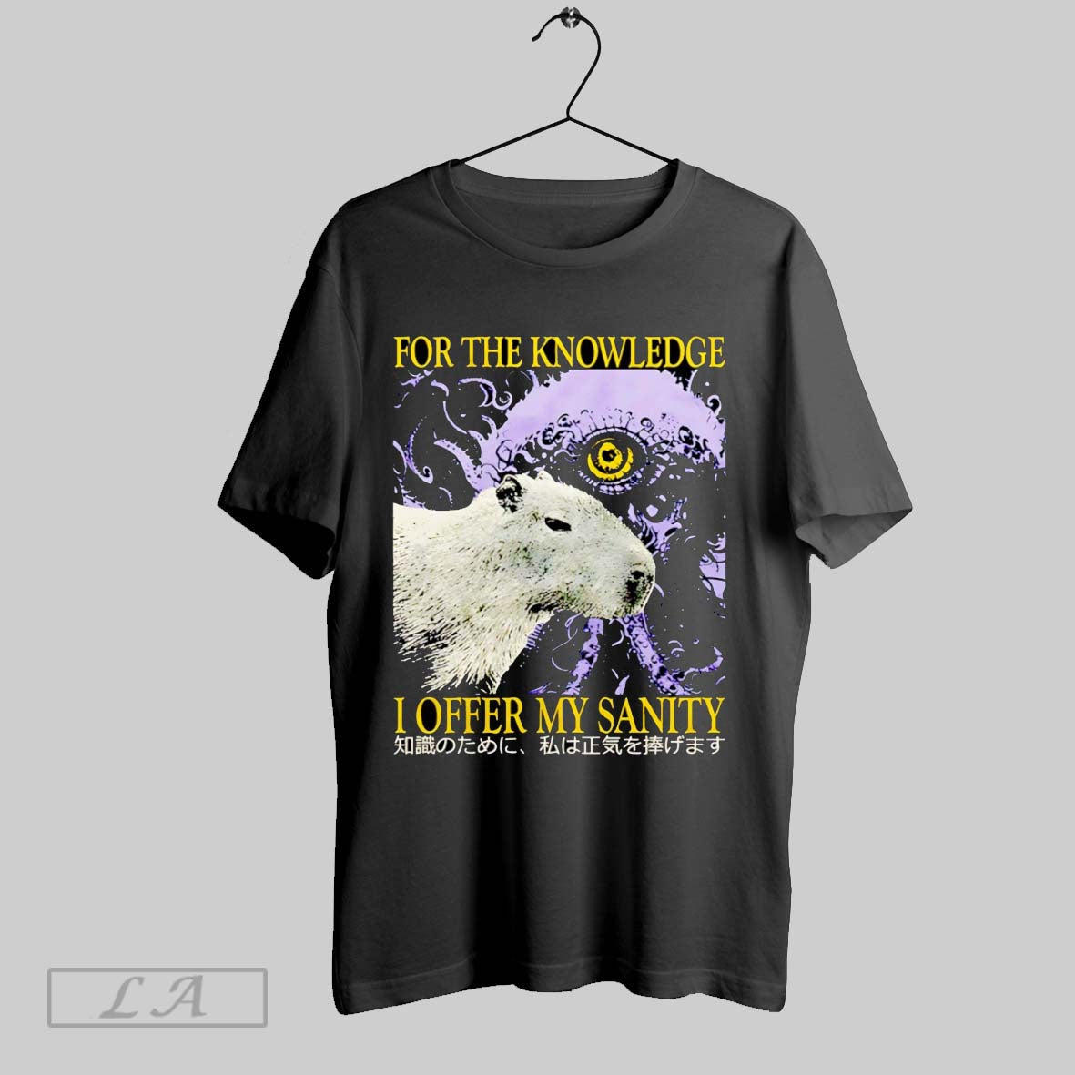 Original Capybara For The Knowledge I Offer My Sanity - Adult & Kids T-Shirts, Sweatshirts & Hoodies apparel design preview 1