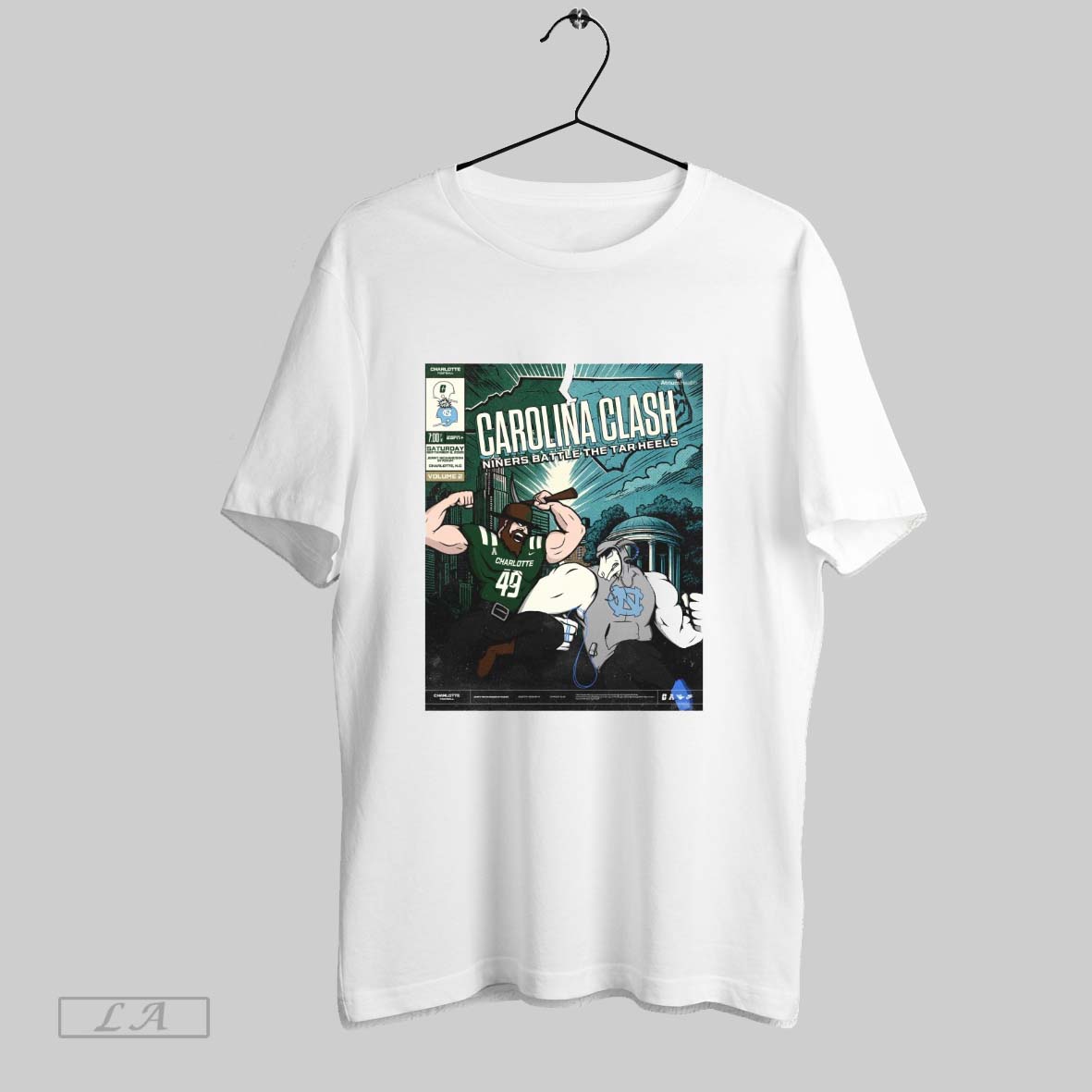 Original Carolina Clash Charlotte 49ers Vs North Tar - Adult & Kids T-Shirts, Sweatshirts & Hoodies apparel design preview 1