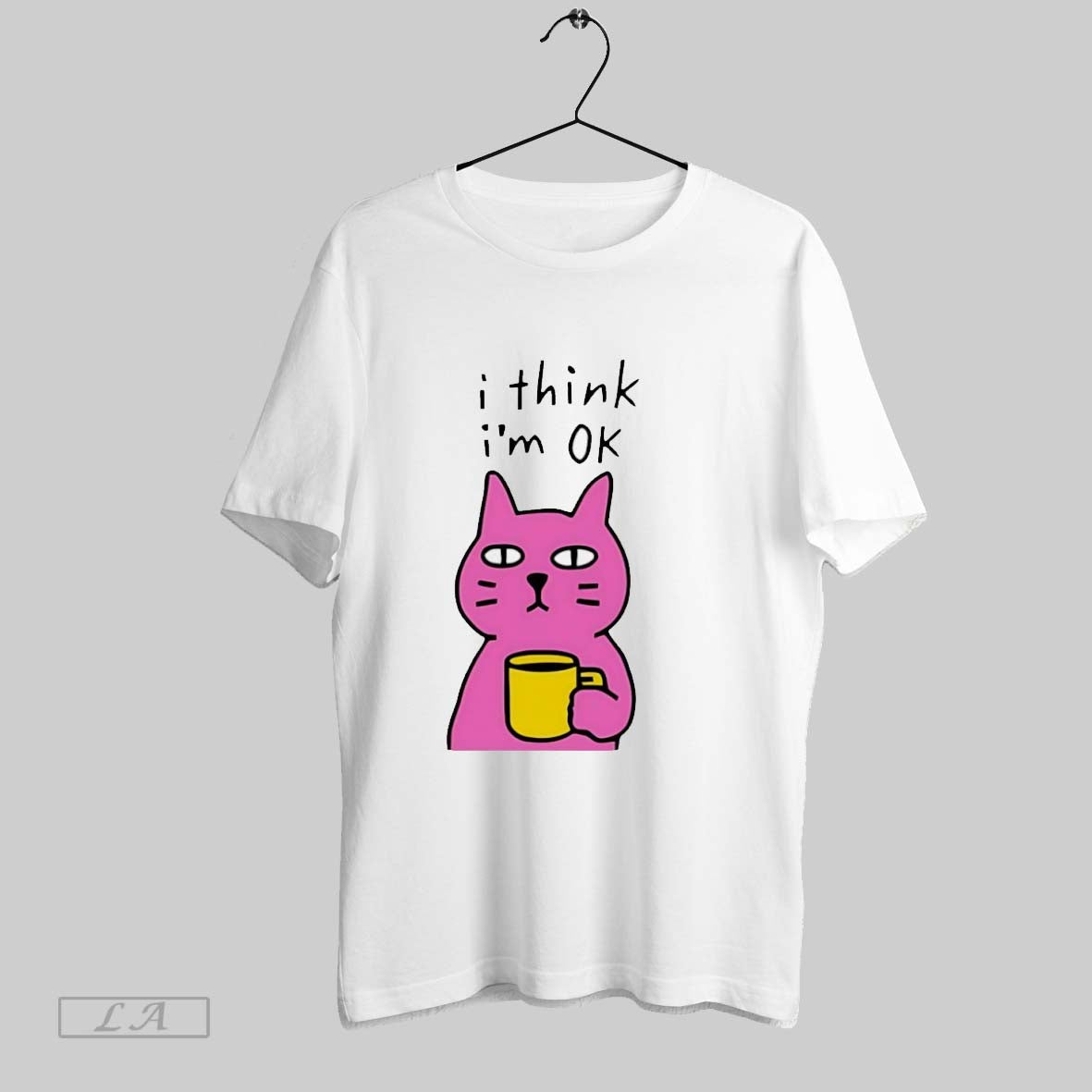 Original Cat I Think Im Ok - Adult & Kids T-Shirts, Sweatshirts & Hoodies apparel design preview 1