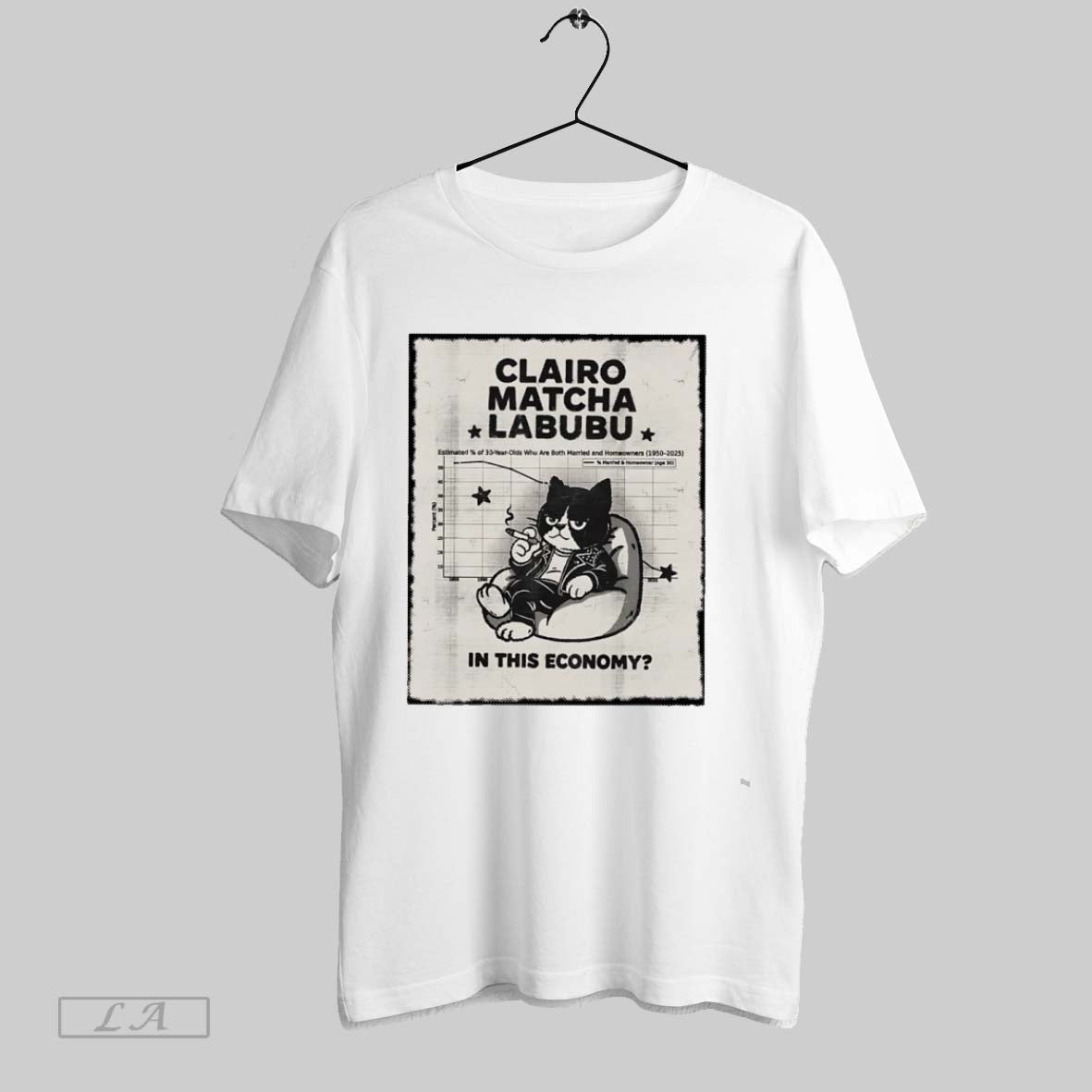 Original Cat Smoking Clairo Matcha Labubu In This - Adult & Kids T-Shirts, Sweatshirts & Hoodies apparel design preview 1