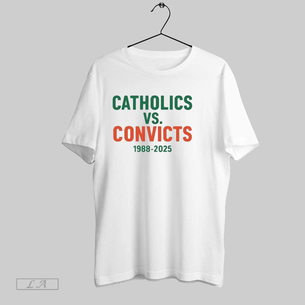 Original Catholics Vs Convicts 1988 2025 - Adult & Kids T-Shirts, Sweatshirts & Hoodies apparel design preview 1