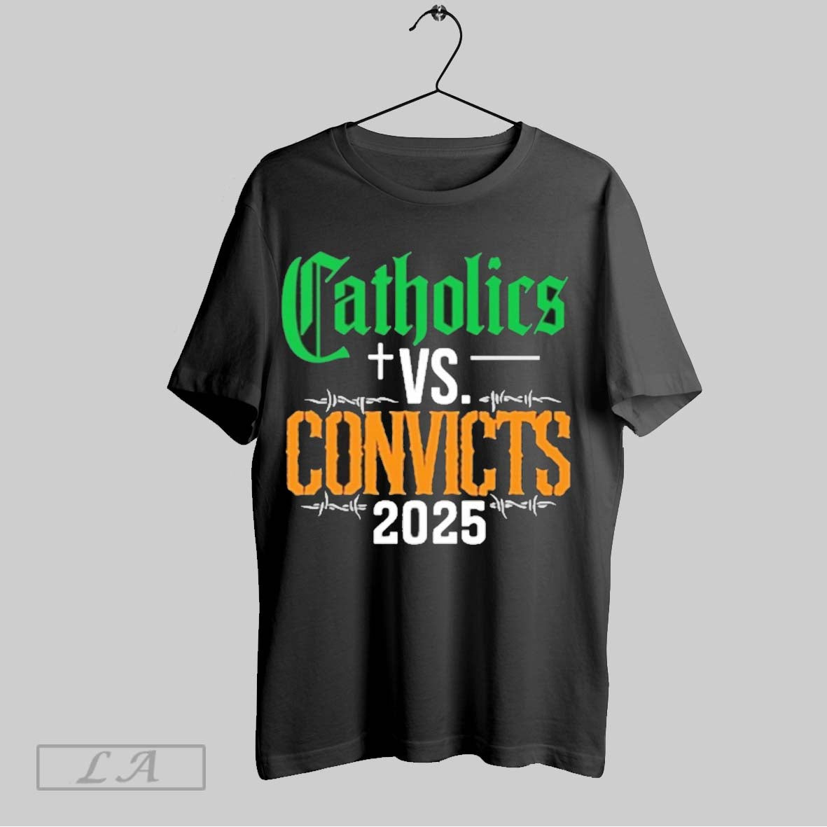 Original Catholics Vs Convicts 2025 Rivalry Game - Adult & Kids T-Shirts, Sweatshirts & Hoodies apparel design preview 1