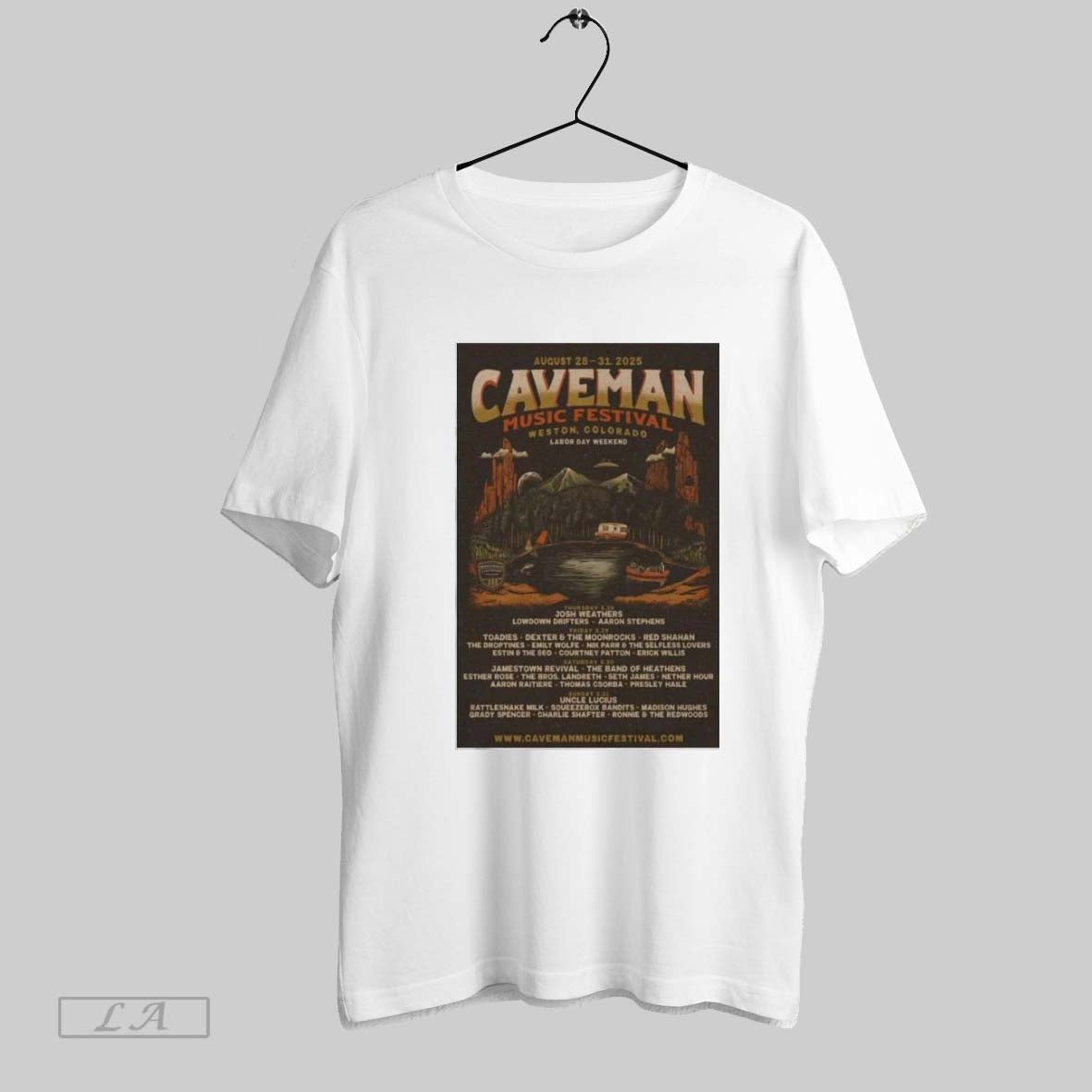 Original Caveman Music Festival 2025 Poster Weston Co - Adult & Kids T-Shirts, Sweatshirts & Hoodies apparel design preview 1