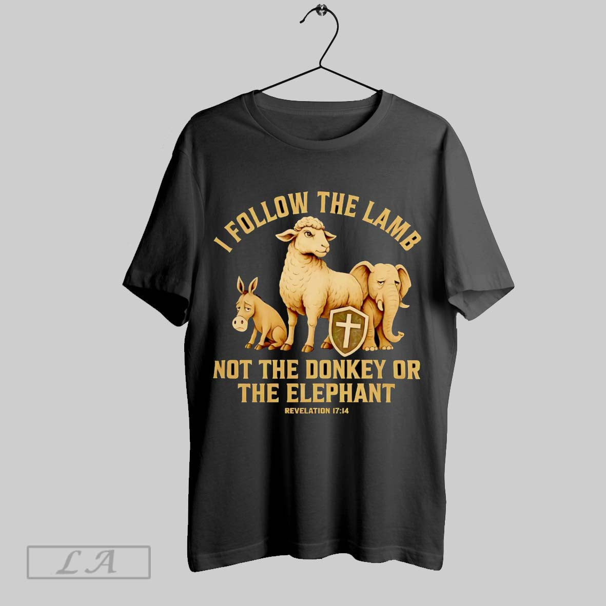 Original Christian I Follow The Lamb Not Donkey Or - Adult & Kids T-Shirts, Sweatshirts & Hoodies apparel design preview 1