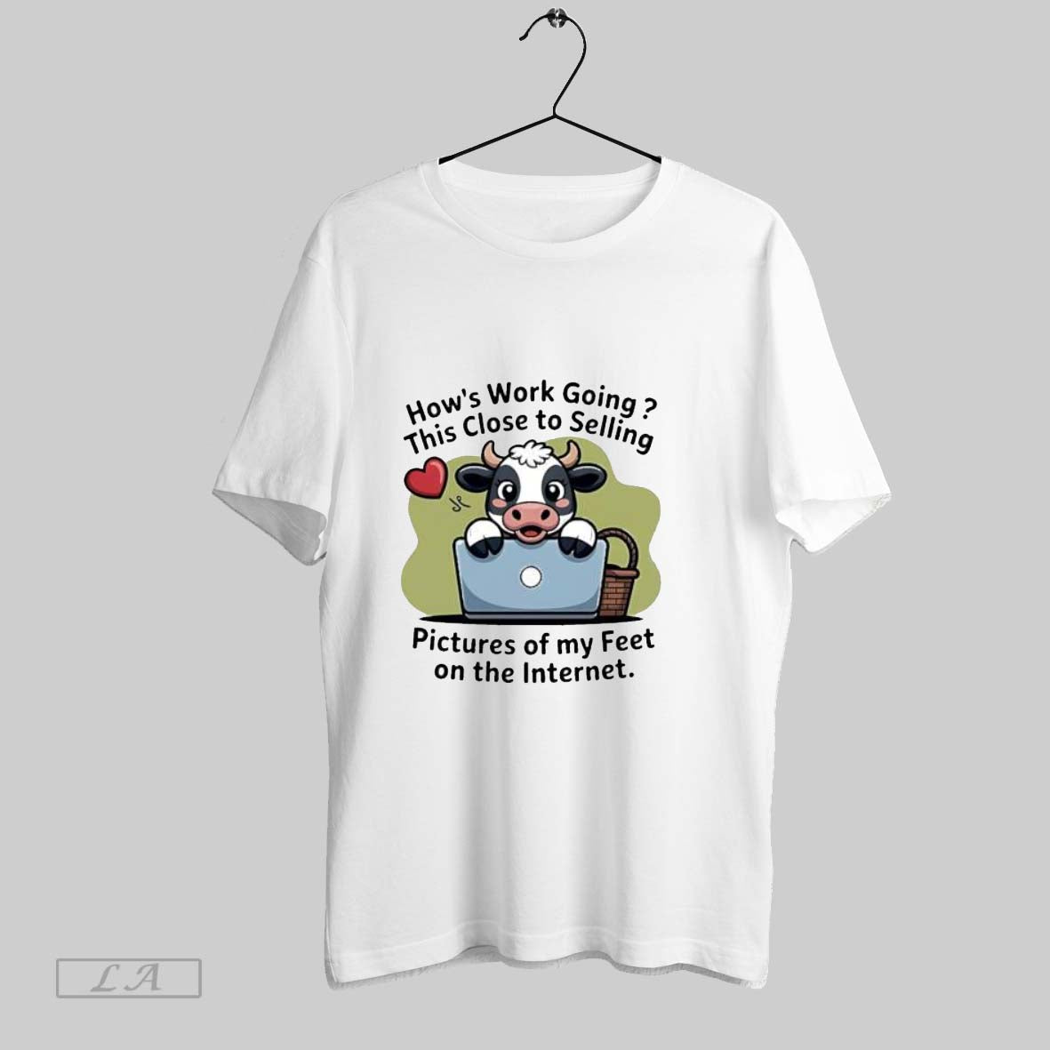 Original Cow Hows This Close To Selling Work Going - Adult & Kids T-Shirts, Sweatshirts & Hoodies apparel design preview 1