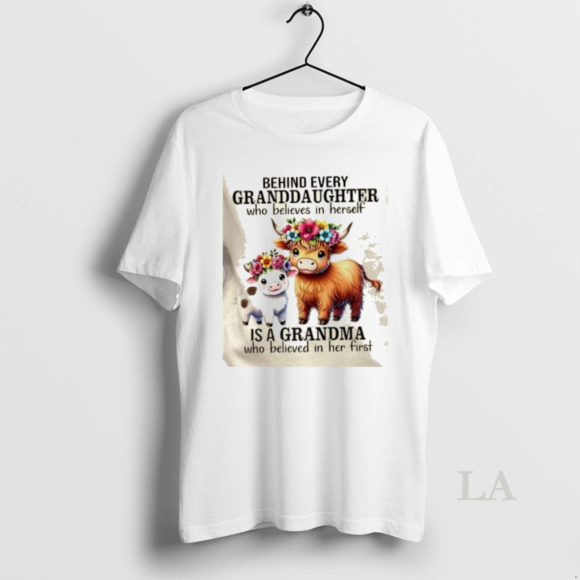 Original Cows Behind Every Granddaughter Who Believes - Adult & Kids T-Shirts, Sweatshirts & Hoodies apparel design preview 1