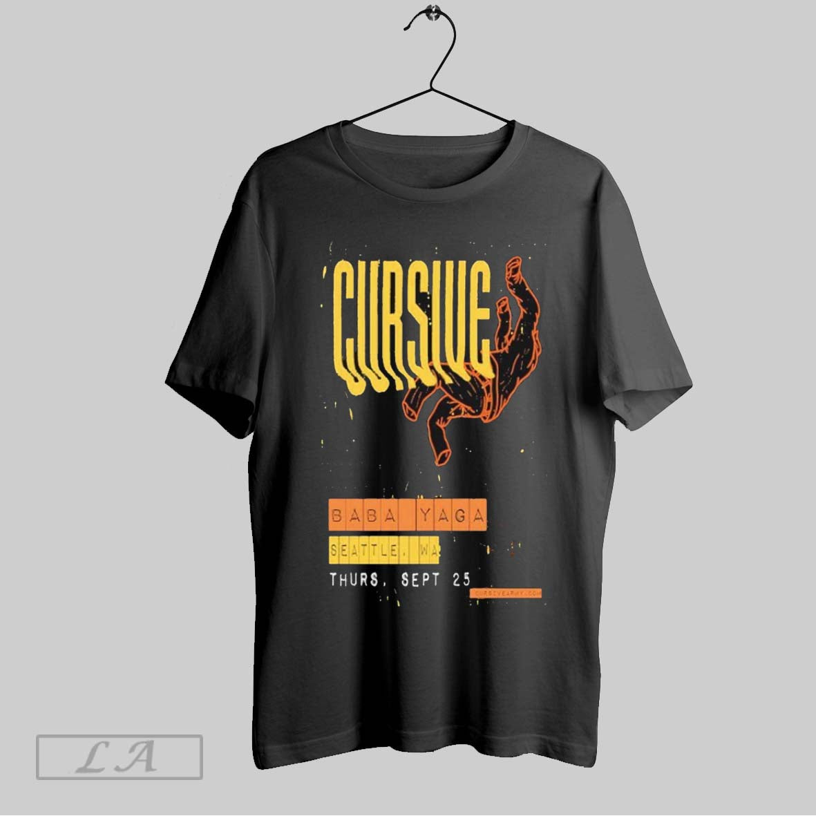 Original Cursive Seattle Show At Baba Yaga On - Adult & Kids T-Shirts, Sweatshirts & Hoodies apparel design preview 1