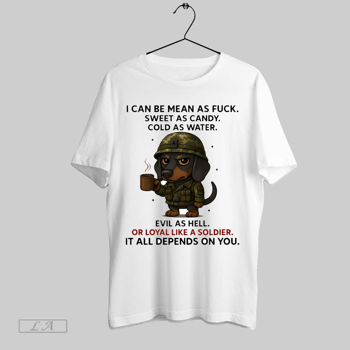 Original Dachshund I Can Be Mean As Fuck Sweet Candy - Adult & Kids T-Shirts, Sweatshirts & Hoodies apparel design preview 1