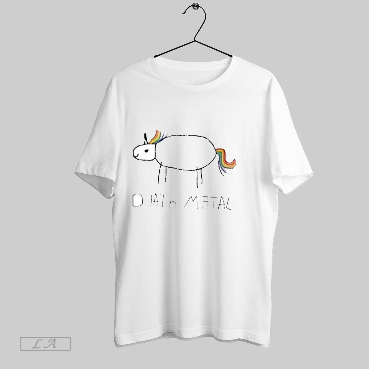 Original Death Metal Funny Rainbow Unicorn Sketch - Adult & Kids T-Shirts, Sweatshirts & Hoodies apparel design preview 1