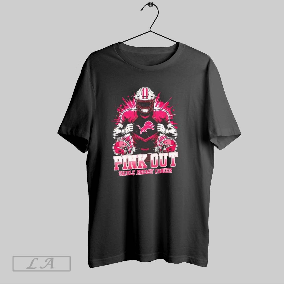 Original Detroit Lions Pink Out Tackle Breast Cancer - Adult & Kids T-Shirts, Sweatshirts & Hoodies apparel design preview 1