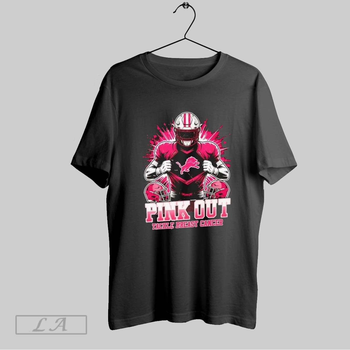 Original Detroit Lions Pink Out Tackle Breast Cancer - Adult & Kids T-Shirts, Sweatshirts & Hoodies apparel design preview 1