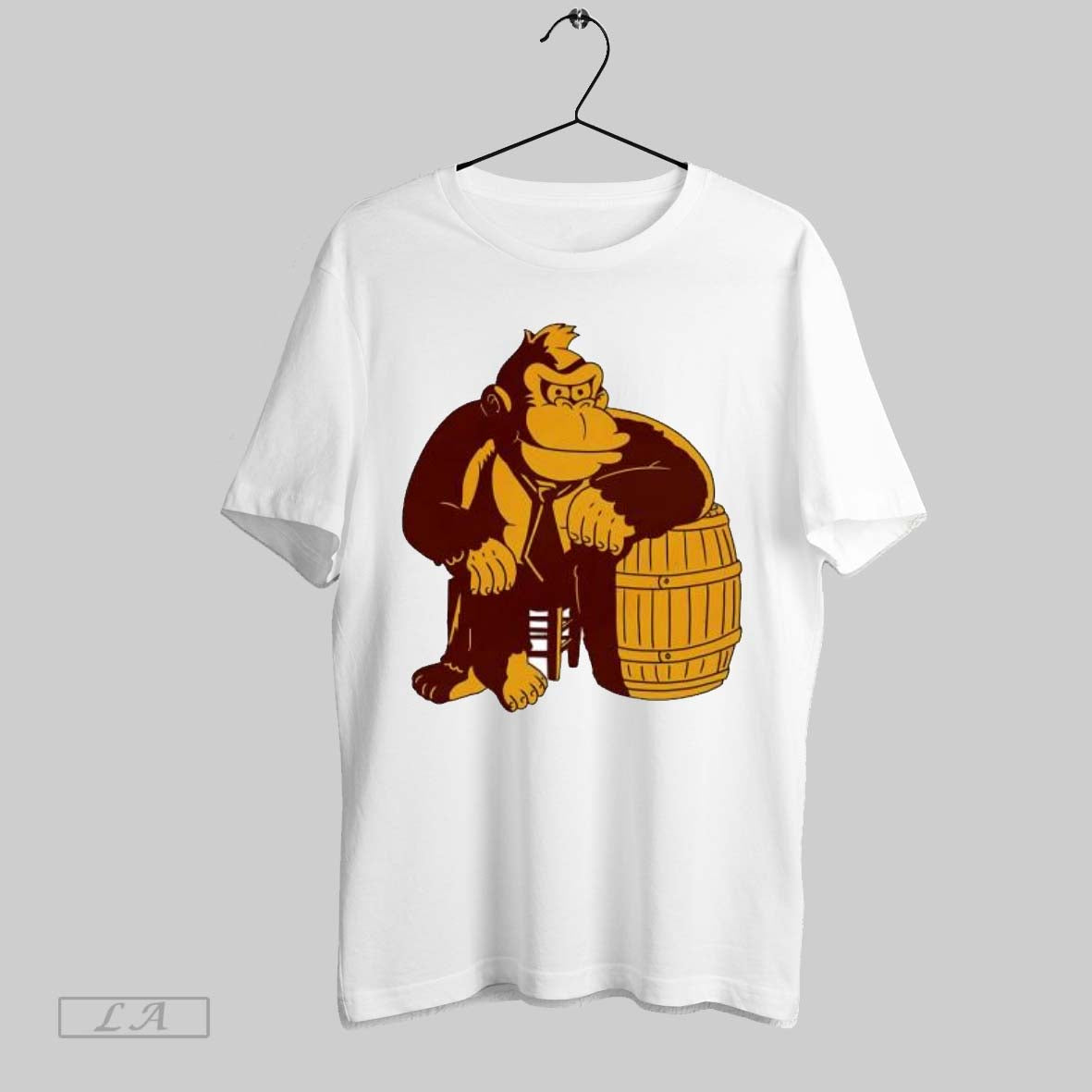 Original Donkey Kong Gorilla Sitting On A Barrel - Adult & Kids T-Shirts, Sweatshirts & Hoodies apparel design preview 1