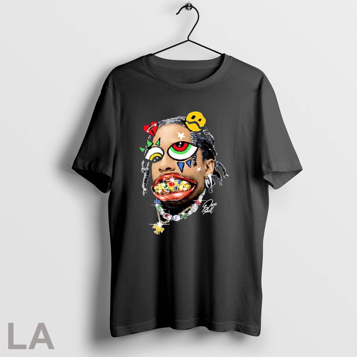 Original Dope Skill Cartoon Face With Gold Grills - Adult & Kids T-Shirts, Sweatshirts & Hoodies apparel design preview 1