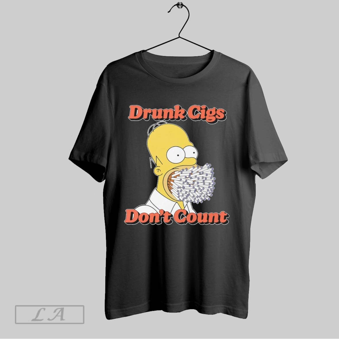 Original Drunk Cigs Dont Count Homer Simpson Mouth - Adult & Kids T-Shirts, Sweatshirts & Hoodies apparel design preview 1