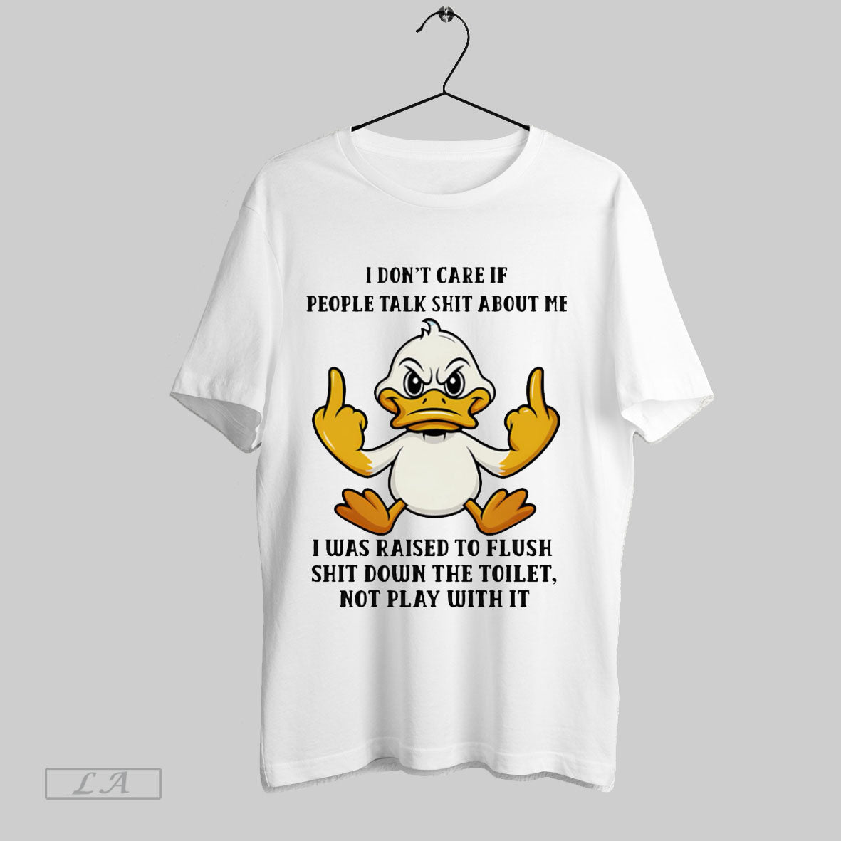 Original Duck Middle Finger I Dont Care If People - Adult & Kids T-Shirts, Sweatshirts & Hoodies apparel design preview 1