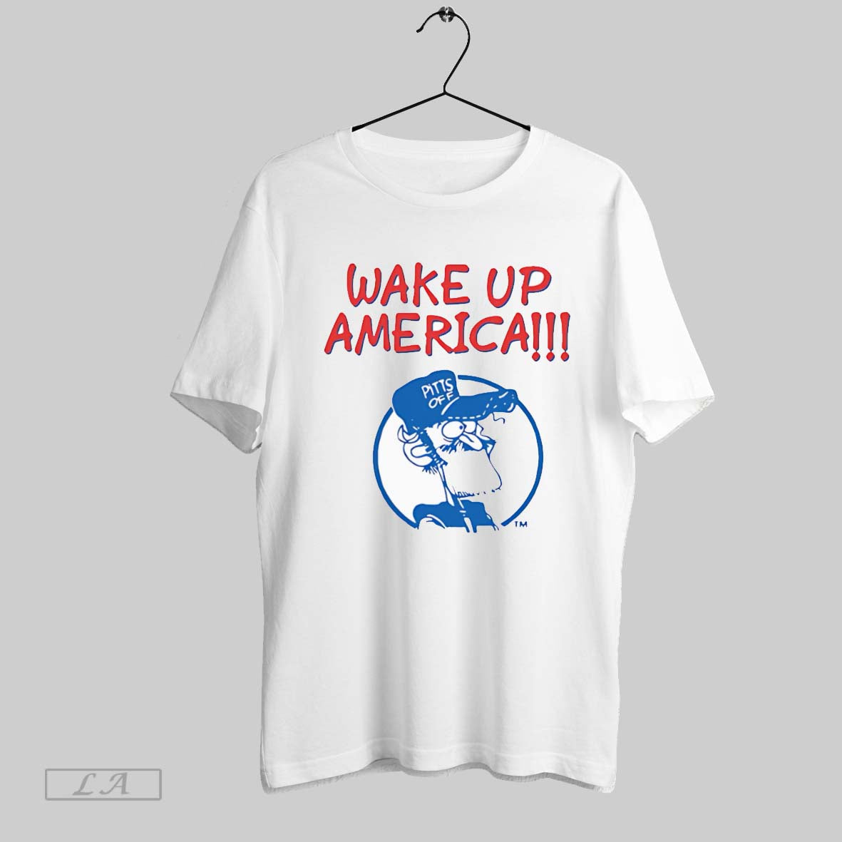 Original Earl Pitts Wake Up America White Poster - Adult & Kids T-Shirts, Sweatshirts & Hoodies apparel design preview 1