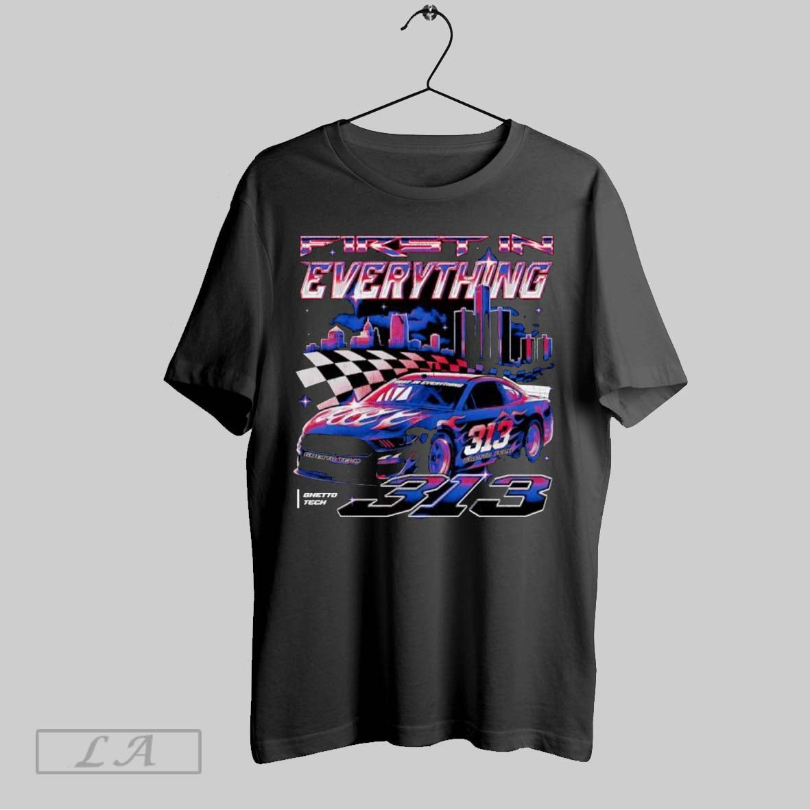 Original First In Everything Detroit Racing Car 313 - Adult & Kids T-Shirts, Sweatshirts & Hoodies apparel design preview 1