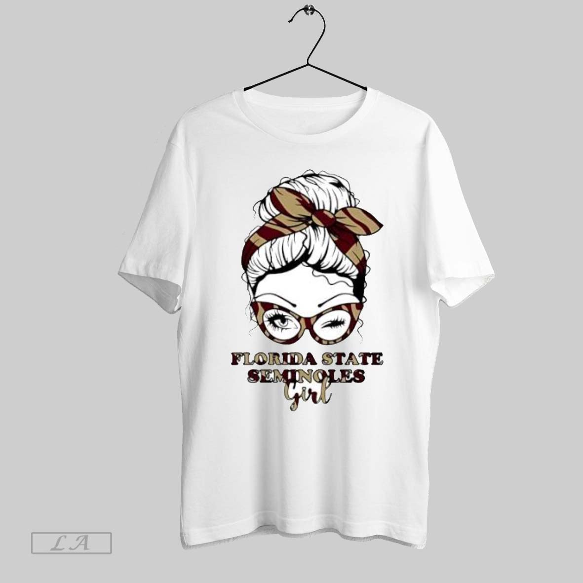 Original Florida State Seminoles Girl Messy Bun - Adult & Kids T-Shirts, Sweatshirts & Hoodies apparel design preview 1