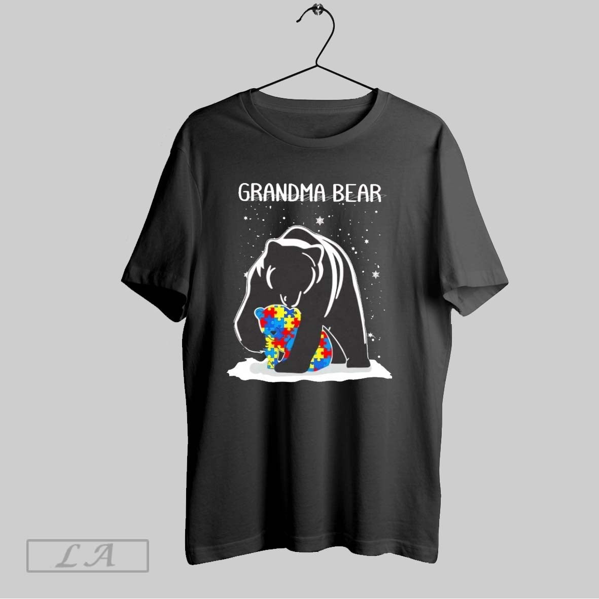 Original Grandma Bear Hug Autism Snow Ladies - Adult & Kids T-Shirts, Sweatshirts & Hoodies apparel design preview 1