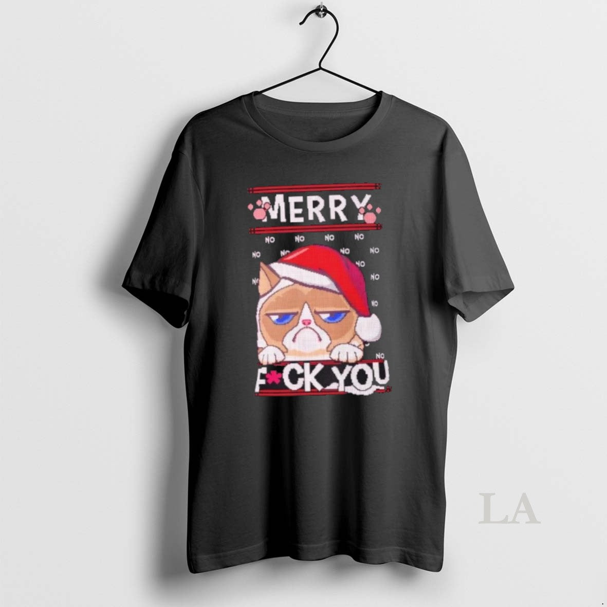 Original Grumpy Cat Ugly Christmas Pixel Art Holiday - Adult & Kids T-Shirts, Sweatshirts & Hoodies apparel design preview 1