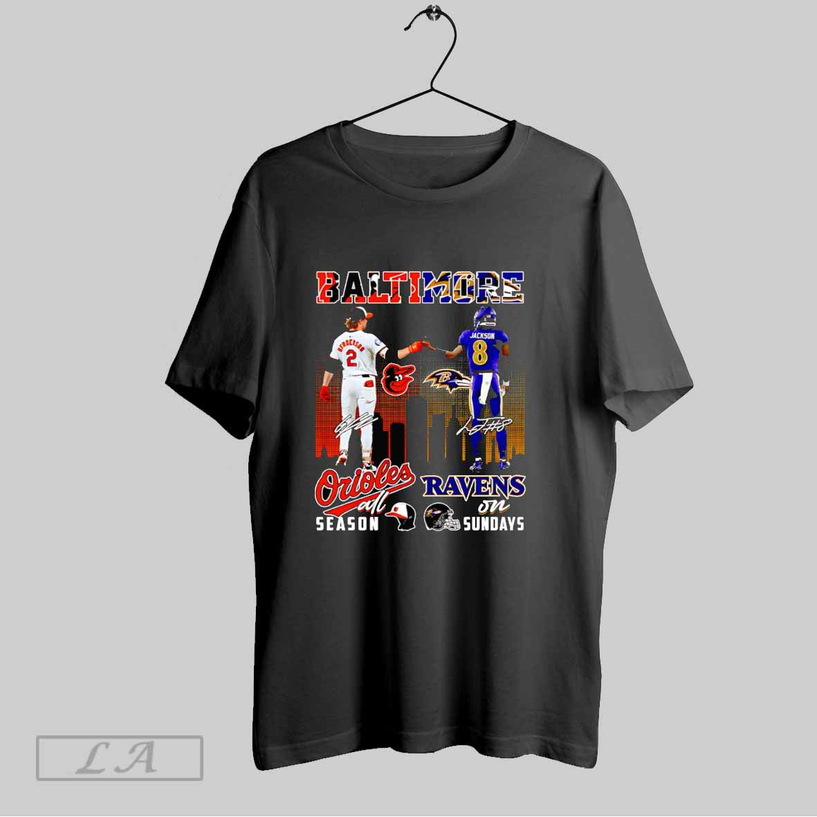 Original Gunnar Henderson And Lamar Jackson Baltimore - Adult & Kids T-Shirts, Sweatshirts & Hoodies apparel design preview 1
