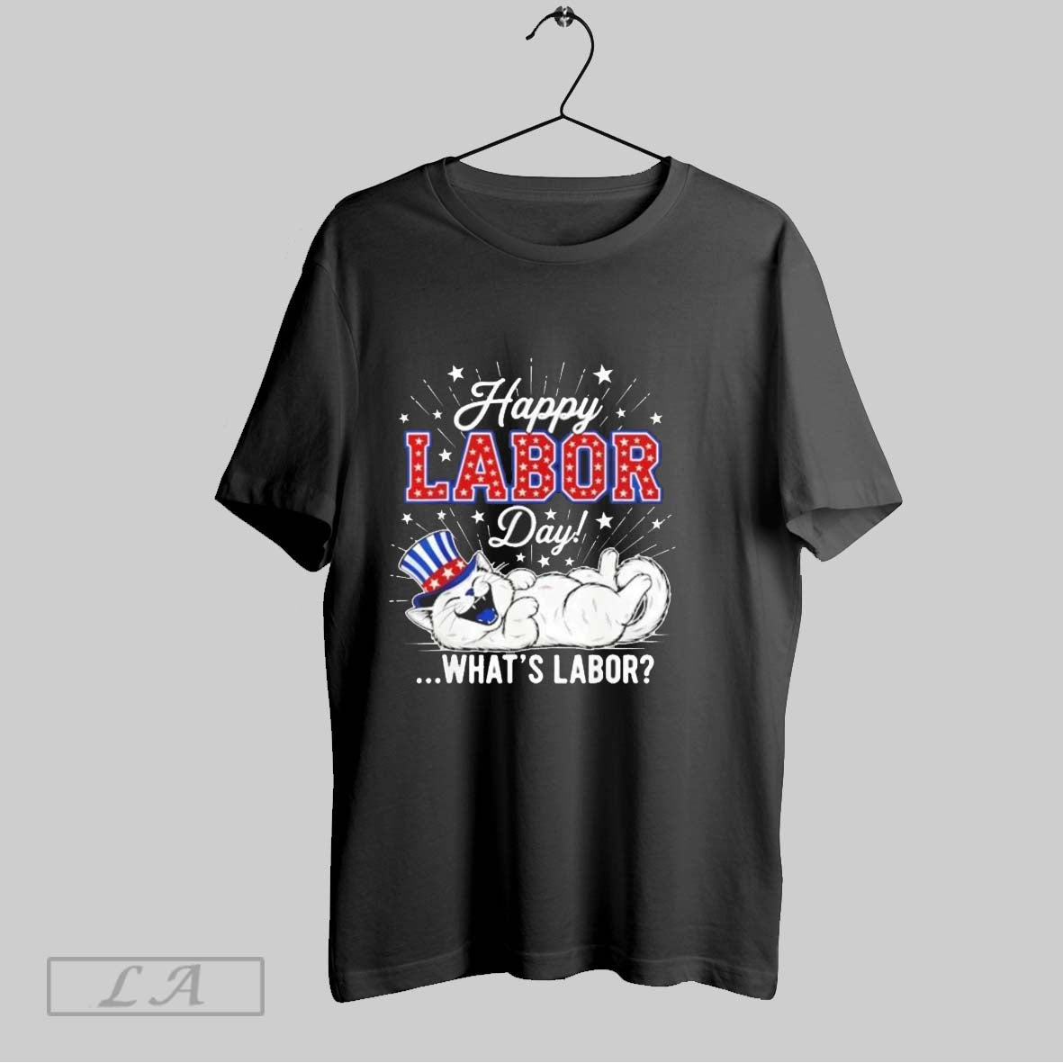Original Happy Labor Day Cat What Is 2025 - Adult & Kids T-Shirts, Sweatshirts & Hoodies apparel design preview 1