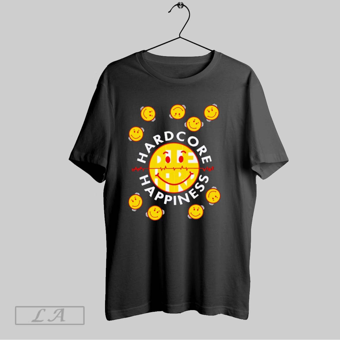 Original Hardcore Happiness 90s Retro - Adult & Kids T-Shirts, Sweatshirts & Hoodies apparel design preview 1