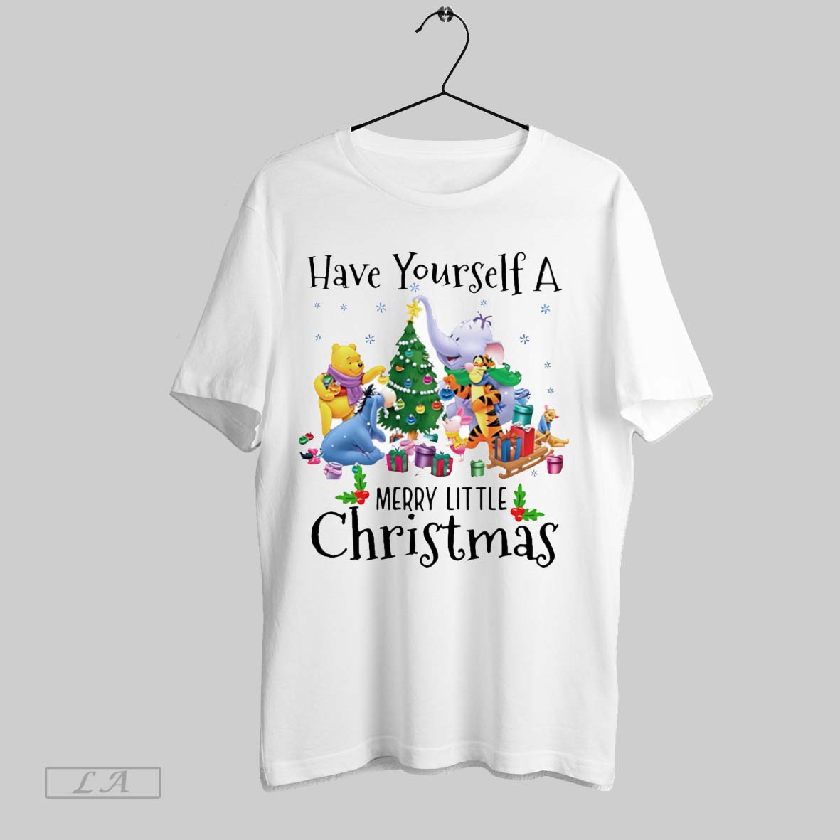 Original Have Yourself Merry Little Christmas Pooh - Adult & Kids T-Shirts, Sweatshirts & Hoodies apparel design preview 1