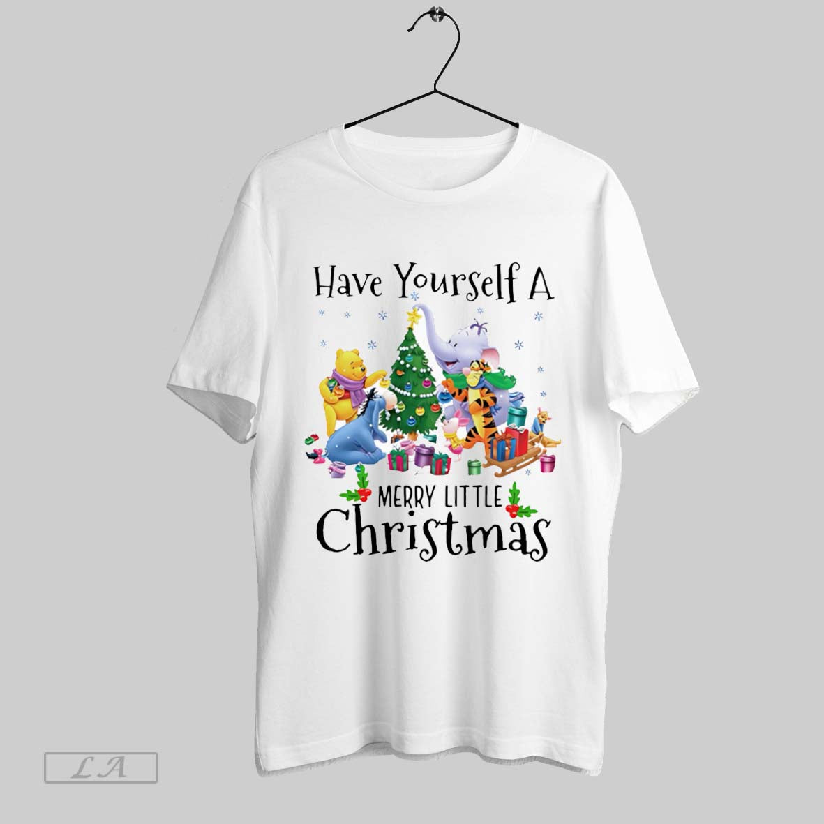 Original Have Yourself Merry Little Christmas Pooh - Adult & Kids T-Shirts, Sweatshirts & Hoodies apparel design preview 1