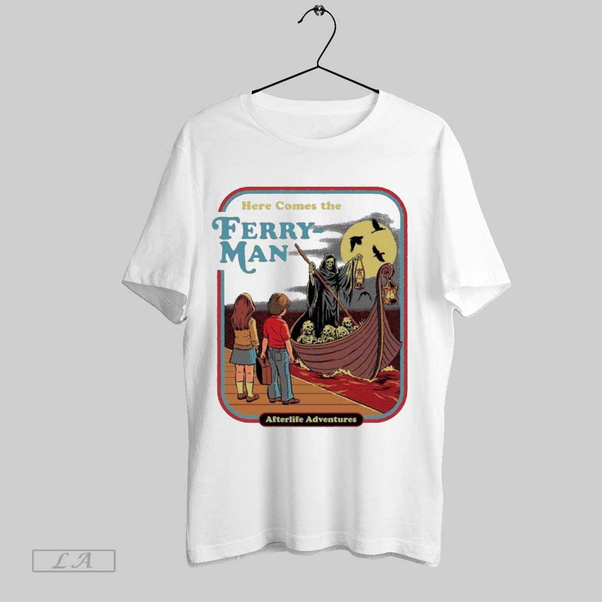 Original Here Comes The Ferryman Afterlife Adventures - Adult & Kids T-Shirts, Sweatshirts & Hoodies apparel design preview 1