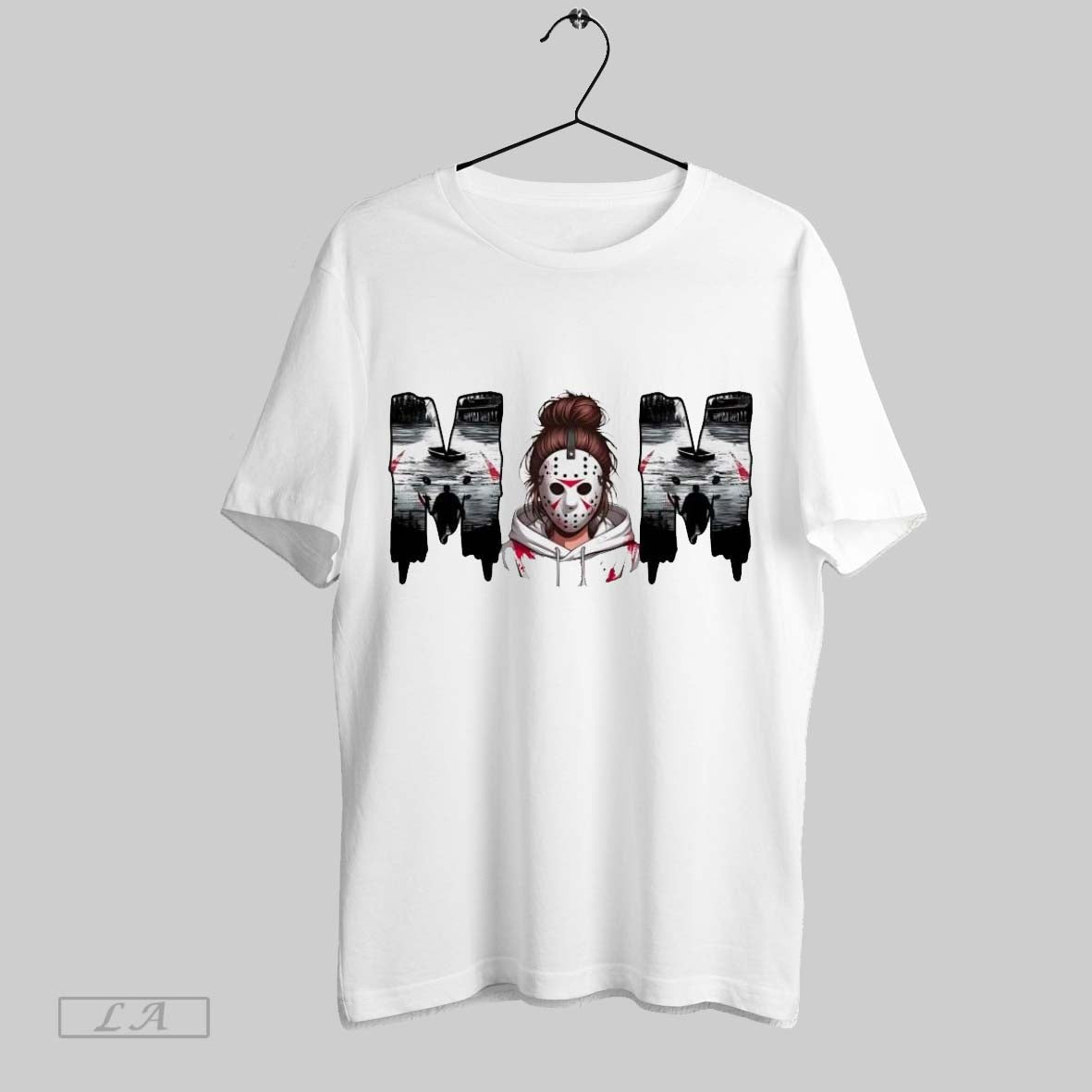 Original Horror Movies Mom Messy Bun Halloween Ladies - Adult & Kids T-Shirts, Sweatshirts & Hoodies apparel design preview 1