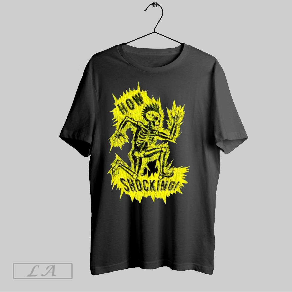 Original How Shocking Skeleton Mohawk Electricity - Adult & Kids T-Shirts, Sweatshirts & Hoodies apparel design preview 1