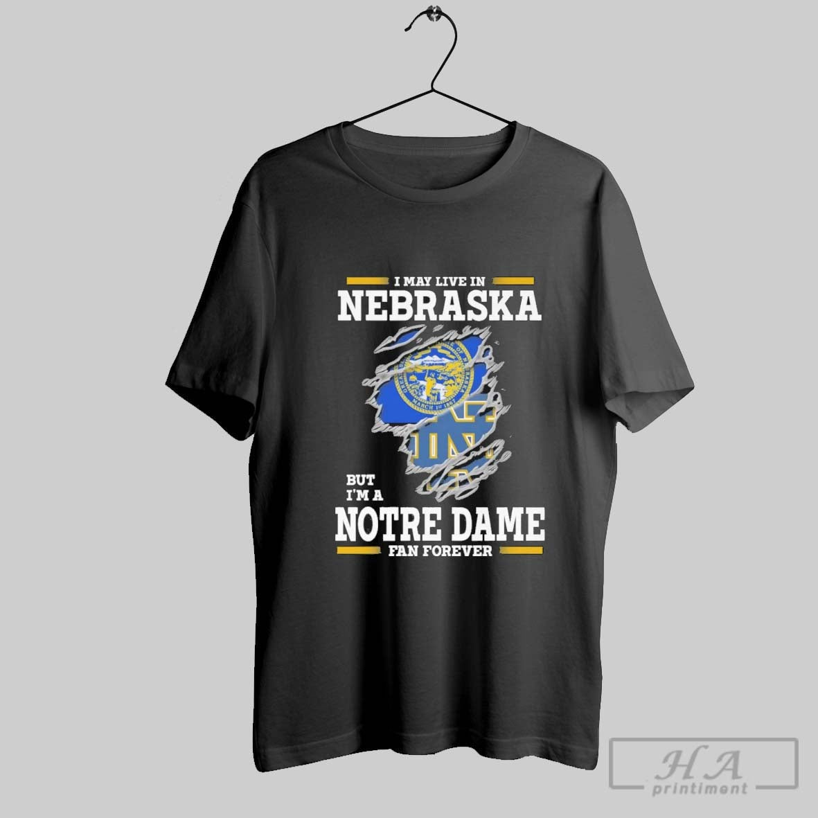 Original I May Live In Nebraska But Im A Notre Dame - Adult & Kids T-Shirts, Sweatshirts & Hoodies apparel design preview 1